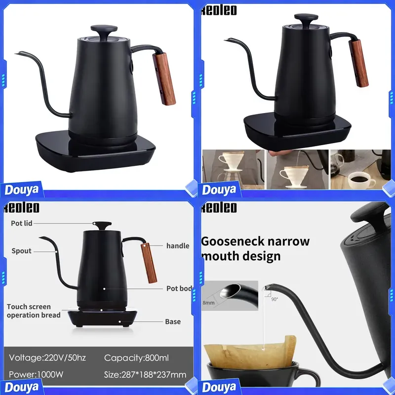 Electric Kettle Gooseneck - Hervidor de Café XEOLEO con Boquilla