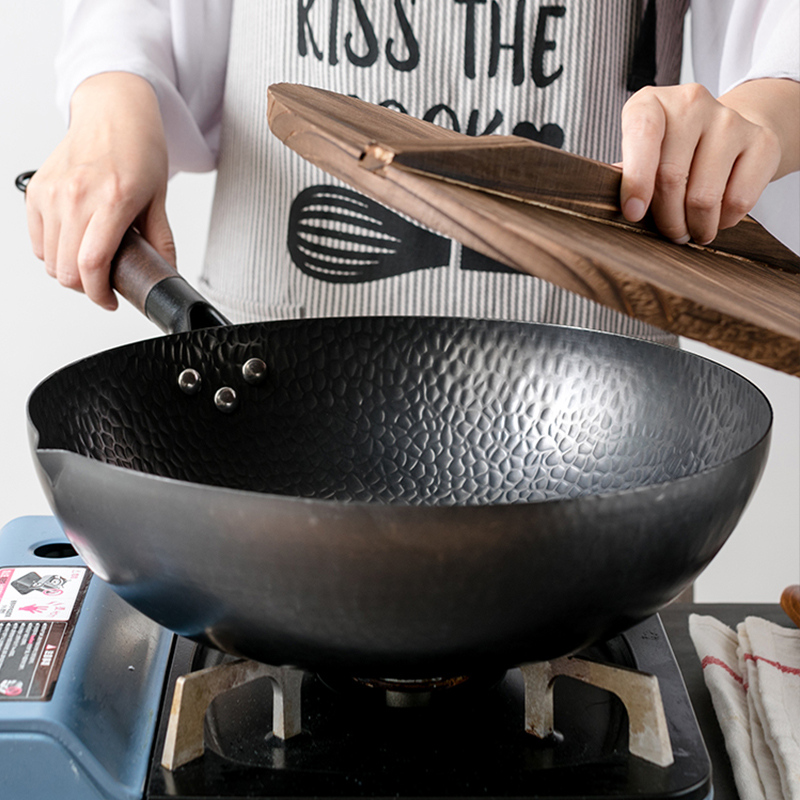 Wok Electric Flat - Sartén Wok de acero al carbono,