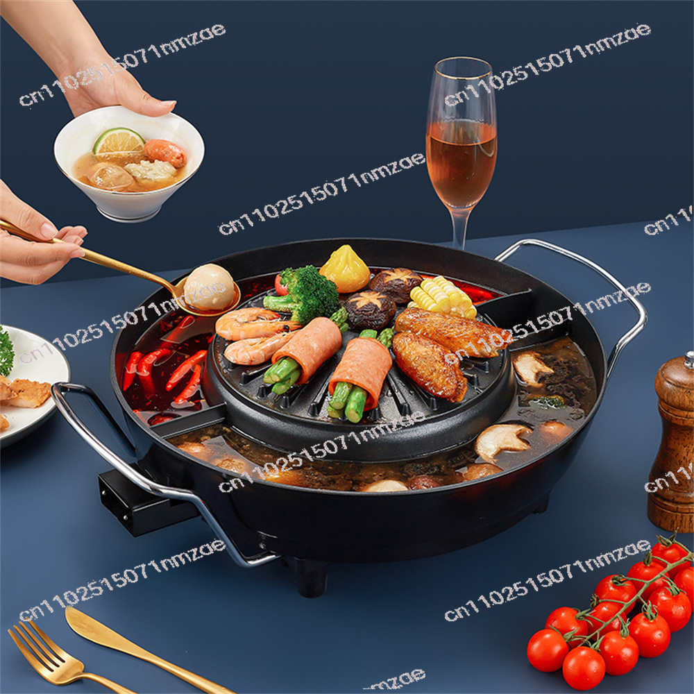 Hot Pot Electric - Olla Eléctrica para Interiores con Parrilla,