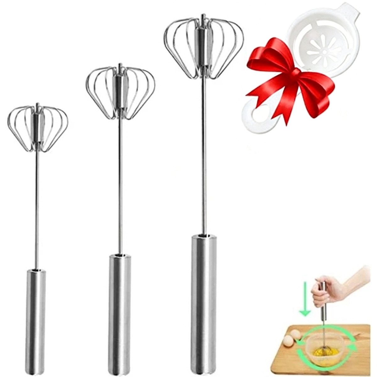 Kitchen Appliances For Restaurant - Batidor de huevos de acero inoxidable,