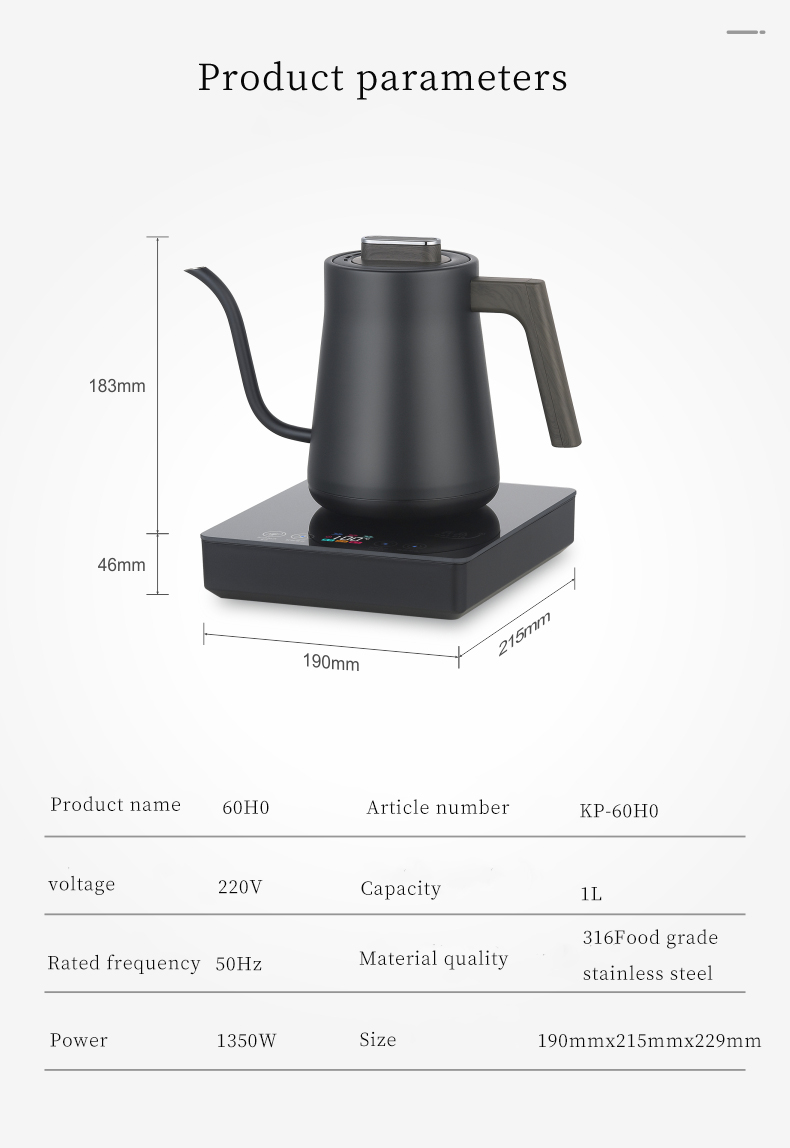HK-60H0 Hervidor eléctrico de  - Electric Kettle Gooseneck reseña y precio